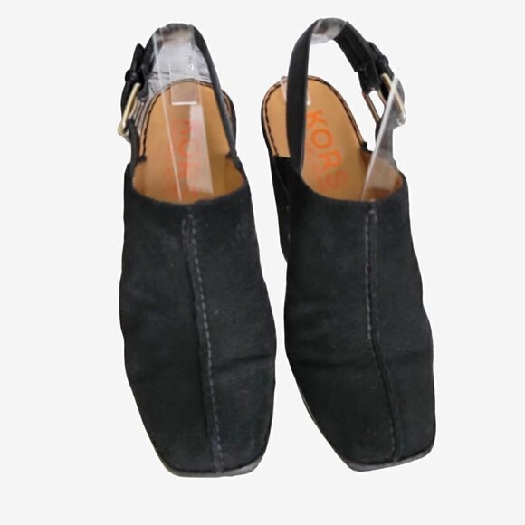 Michael Kors platform mules in black  suede SZ 6 M - Picture 1 of 7